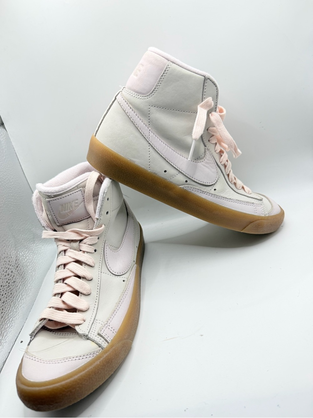 Nike Women’s Mid-Top Sneakers in Light Pink and Gum Brown